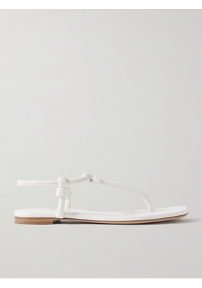 Gianvito Rossi - Knotted Leather Sandals - White - IT35,IT36,IT36.5,IT37,IT37.5,IT38,IT38.5,IT39,IT39.5,IT40,IT40.5,IT41,IT41.5,IT42