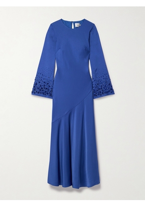 Aje - Weylyn Embellished Satin-crepe Maxi Dress - Blue - UK 6,UK 8,UK 10,UK 12