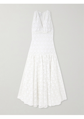 Giambattista Valli - Satin-trimmed Pleated Corded Lace Gown - Ivory - IT36,IT38,IT40,IT42