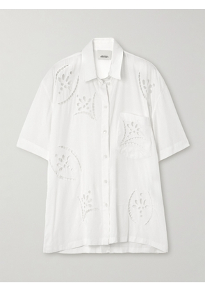 Isabel Marant - Bilya Oversized Broiderie Anglaise Modal-blend Poplin Shirt - White - FR34,FR36,FR38,FR40,FR42,FR44