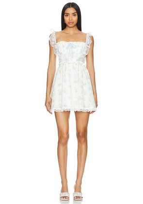 For Love & Lemons Sage Mini Dress in White. Size L, S, XL, XS.