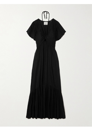 Isabel Marant - Agathe Tiered Cotton And Silk-blend Crepon Maxi Dress - Black - FR34,FR36,FR38,FR40,FR42,FR44