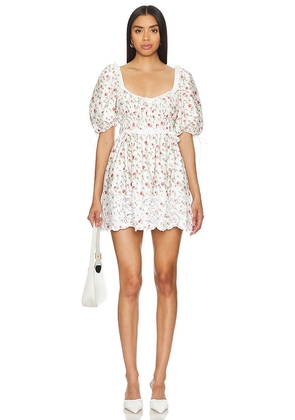 For Love & Lemons Jackson Mini Dress in White. Size M, S, XL, XS.