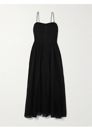 Isabel Marant - Erika Embroidered Ramie Midi Dress - Black - FR34,FR36,FR38,FR40,FR42,FR44