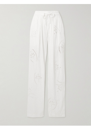 Isabel Marant - Hectorina Broderie Anglaise Modal-blend Pants - White - FR34,FR36,FR38,FR40,FR42,FR44