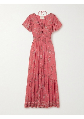 Isabel Marant - Agathe Tiered Floral-print Cotton And Silk-blend Crepon Maxi Dress - Orange - FR34,FR36,FR38,FR40,FR42,FR44
