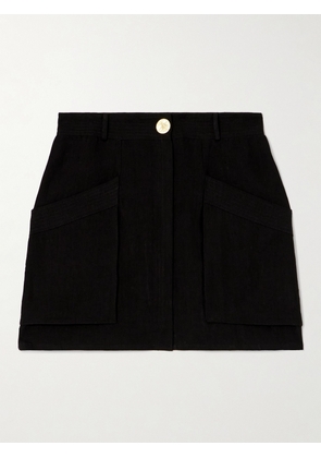 Le Kasha - Izbat Organic Linen Mini Skirt - Black - x small,small,medium,large