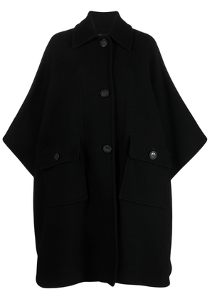 PINKO batwing-sleeves wool-blend coat - Black