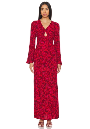 FAITHFULL THE BRAND Santino Maxi Dress in Red. Size L, S, XL, XS.