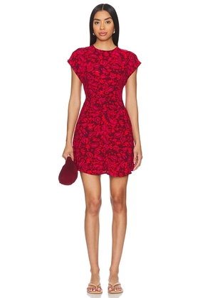 FAITHFULL THE BRAND Celestina Mini Dress in Red. Size M, S, XL, XS.