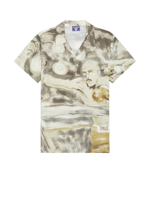 Coney Island Picnic x Everlast Watercolor Rayon Camp Shirt in Olive,Beige. Size M, S, XL.