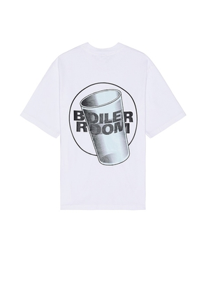 Boiler Room Hydrate T-Shirt in White. Size M, S.
