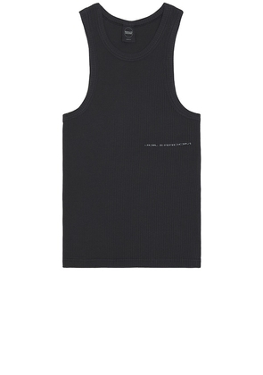 Boiler Room Garment Dyed Ribbed Tank in Black. Size M, S, XL/1X.