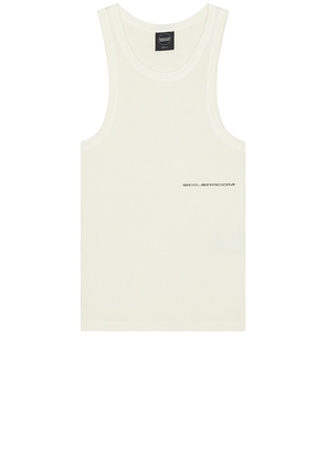 Boiler Room Garment Dyed Ribbed Tank in Cream. Size M, S, XL/1X.