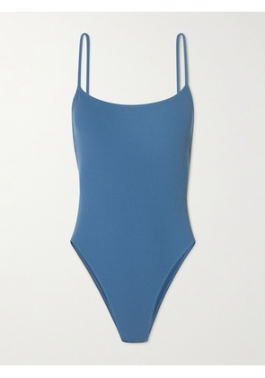 Lido - + Net Sustain Sessantuno Lace-up Ribbed Swimsuit - Blue - x small,small,medium,large,x large