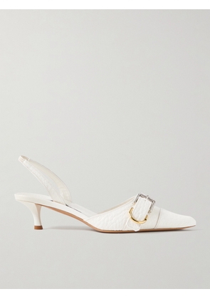 Givenchy - Voyou Textured-leather Slingback Pumps - Cream - IT36,IT36.5,IT37,IT37.5,IT38,IT38.5,IT39,IT39.5,IT40,IT40.5,IT41,IT42