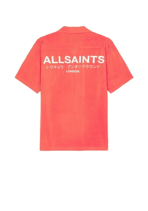 ALLSAINTS Underground Short Sleeve Shirt in Red. Size M, S, XL/1X.