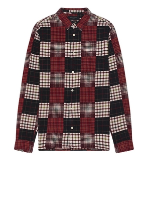 ALLSAINTS Patchi Long Sleeve Shirt in Red. Size M, S, XL/1X.