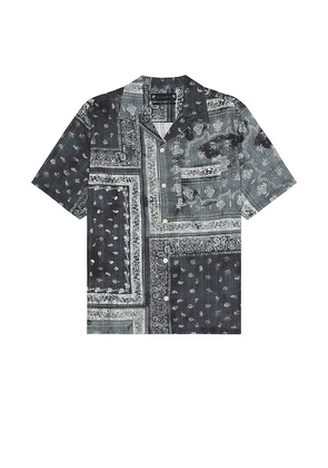 ALLSAINTS Tijuana Short Sleeve Shirt in Black. Size M, S, XL/1X.