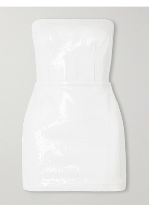 Alex Perry - Strapless Sequined Tulle Mini Dress - White - UK 4,UK 6,UK 8,UK 10,UK 12,UK 14