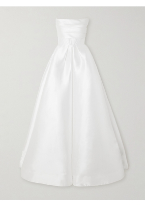Alex Perry - Isobel Strapless Draped Satin-faille Gown - White - UK 4,UK 6,UK 8,UK 10,UK 12,UK 14