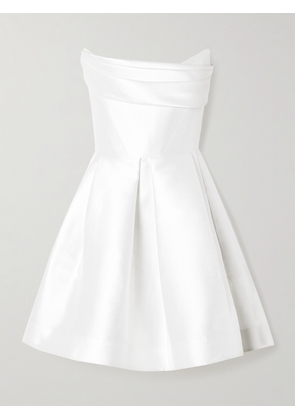 Alex Perry - Strapless Draped Sateen Mini Dress - White - UK 4,UK 6,UK 8,UK 10,UK 12,UK 14