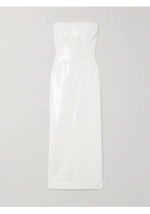 Alex Perry - Strapless Sequined Crepe Midi Dress - White - UK 4,UK 6,UK 8,UK 10,UK 12,UK 14