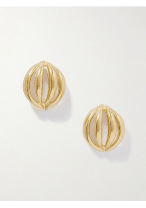 YSSO - Flower Bud Gold-plated Earrings - One size