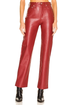 PISTOLA Cassie Super High Rise Straight Pant in Red. Size 32, 33.