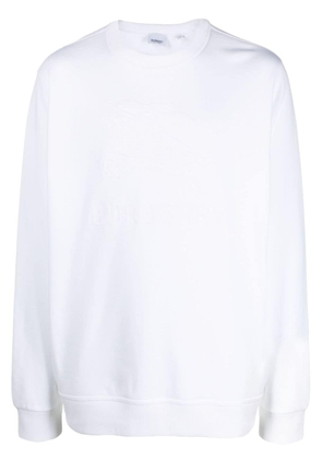 Burberry flocked-logo cotton sweatshirt - White