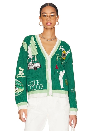No! Jeans Gone Golfing Cardigan in Green. Size 5.