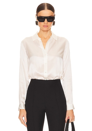 L'AGENCE Tyler Long Sleeve Blouse in Ivory. Size M, S, XL, XS.