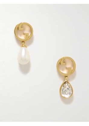 Gucci - Blondie Gold-tone, Faux Pearl And Crystal Earrings - One size