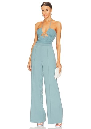 SIMKHAI Gala Cut Out Jumpsuit in Baby Blue. Size 2, 6.