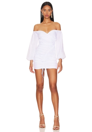 MORE TO COME Abril Off Shoulder Dress in White. Size S, XS.