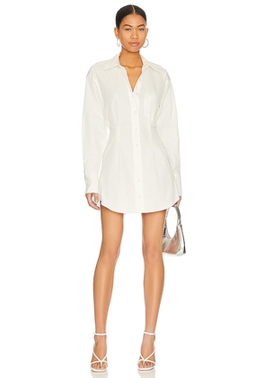 L'Academie Noria Shirt Mini Dress in White. Size XL.