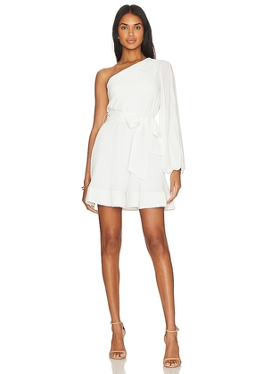 MILLY Linden Pleated Mini Dress in White. Size 6.
