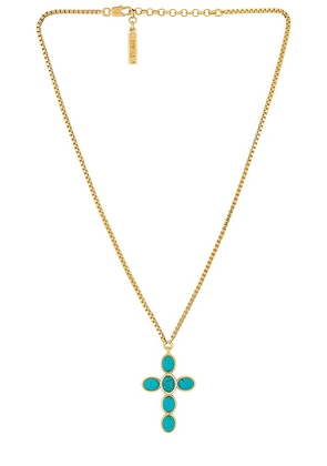 Luv AJ The Cross Necklace in Teal.