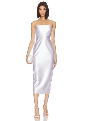 MILLY Opal Satin Strapless Dress in White. Size L.