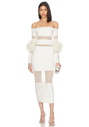 Lapointe Sheer Cotton Viscose Intarsia Dress in Cream. Size XS.