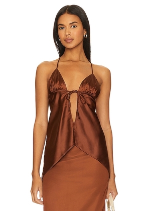 Lovers and Friends Ivy Top in Chocolate. Size XL.