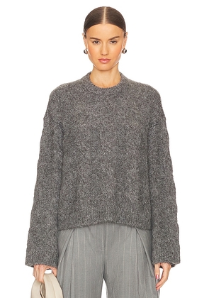 L'Academie Adria Cable Sweater in Charcoal. Size S.
