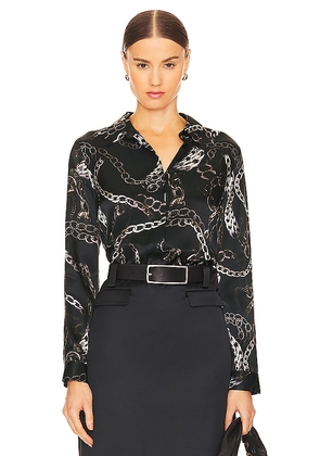 L'AGENCE Tyler Long Sleeve Shirt in Black. Size M, S, XS.