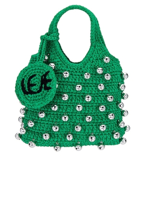 LEJE Othoniel Crochet Tote Bag in Green.