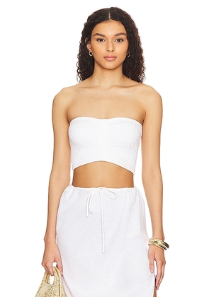 LSPACE Summer Feels Tube Top in Cream. Size L, S, XS.
