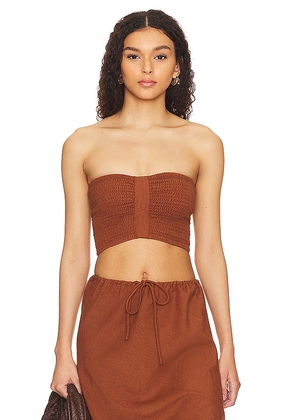LSPACE Summer Feels Tube Top in Brown. Size L, S, XL, XS.
