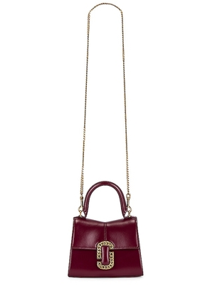 Marc Jacobs The St. Marc Mini Top Handle Bag in Burgundy.