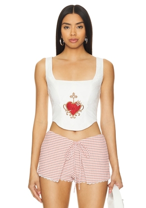 LOBA Corazon Top in Ivory. Size XL.