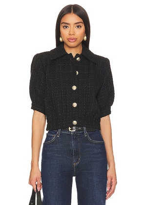 L'AGENCE Cove Crop Jacket in Black. Size 12.