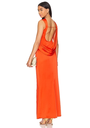 SIMKHAI Tommy Open Back Gown in Red. Size 0, 2, 4.